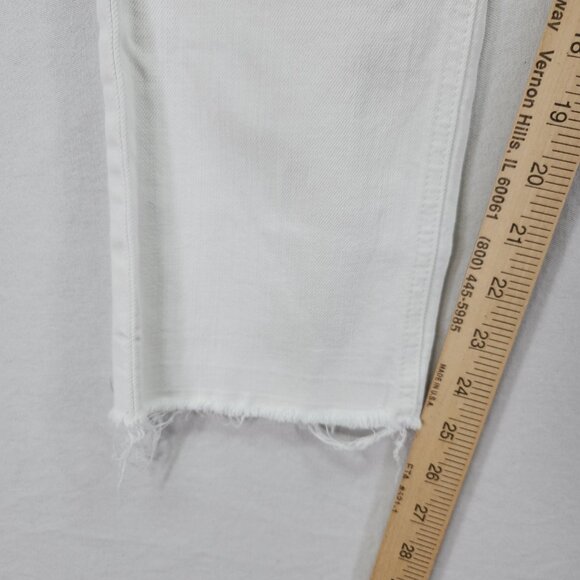 Current Elliott Jeans Womens 26 White Raw Straight High Waist Distressed Denim - Picture 6 of 14